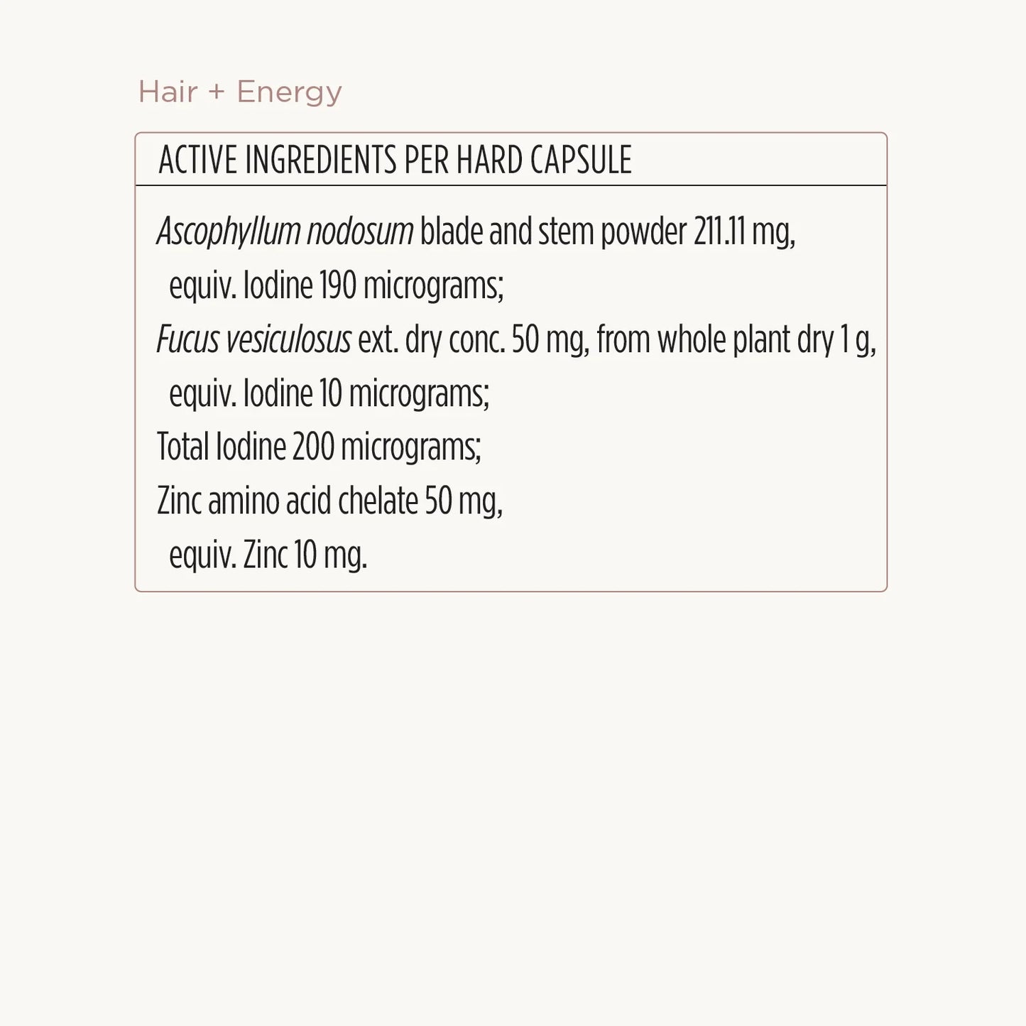 Hair + Energy Formula | without  Plan